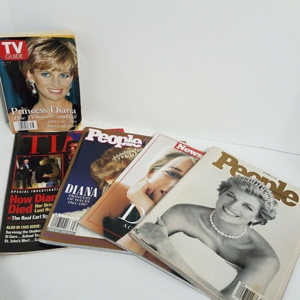 Vintage Princess Diana Magazines 1997 Lot Of 5 British Royalty Collectibles